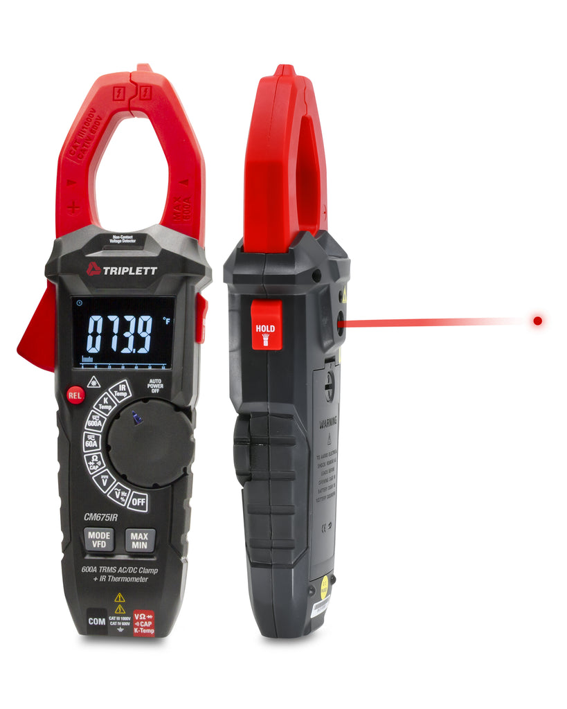 600A True RMS AC/DC Clamp Meter with 4:1 IR Thermometer (CM675IR